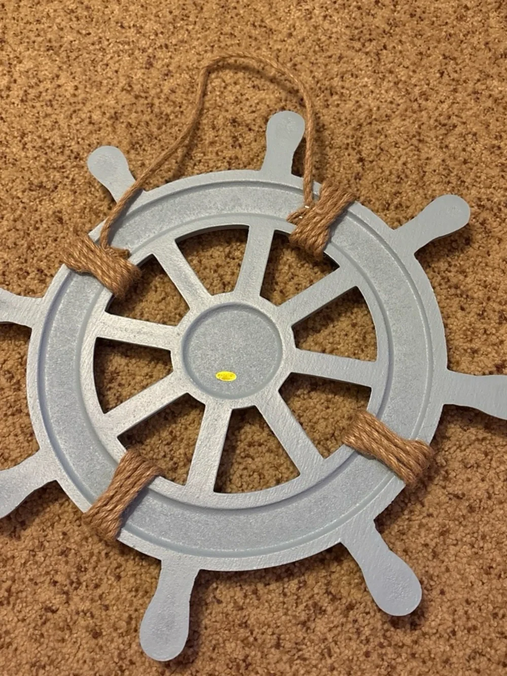Nautical Ship Wheel Wall Decor in Light Blue